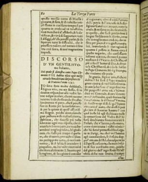 Discorso D Un Gentilhuomo Italiano, [...]