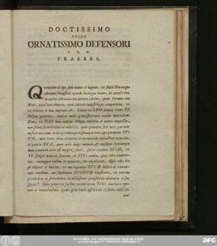 Doctissimo Atque Ornatissimo Defensori