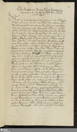 Der Gräffin von Rochlitz Leichen-Besichtigung ... 30. April: 1694.