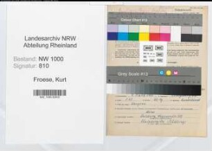 Entnazifizierung Kurt Froese, geb. 09.03.1908 (Vertreter)