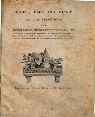 Briefe über die Kunst an eine Freundinn