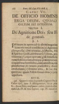 Caput VII. De Officio Hominis Erga Deum, Quoad Cultum Dei Internum.