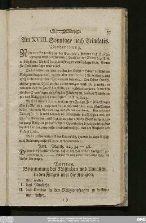 Am XVIII. Sonntage nach Trinitatis.