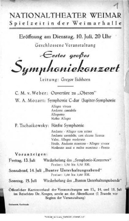 Erstes Großes Symphoniekonzert