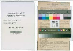 Entnazifizierung Heinrich Berns , geb. 21.10.1869 (Landwirt)