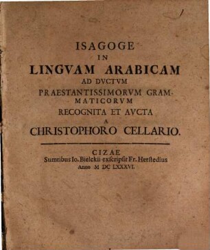 Isagoge in Linguam Arabicam