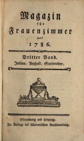 Magazin für Frauenzimmer. 1786,3