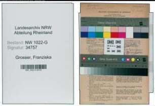 Entnazifizierung Franziska Grosser , geb. 11.07.1898 (Saengerin)