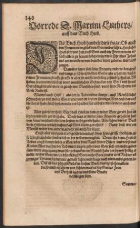 Vorrede D. Martini Luthers/ auff das Buch Hiob.