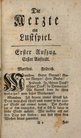 Die Aerzte : ein Lustspiel in fünf Aufzügen