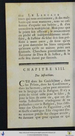 Chap. XIII. Des Instructions.