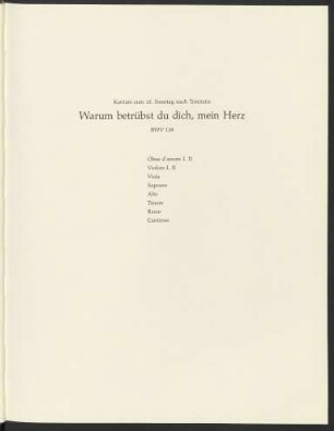 Kantate BWV 138