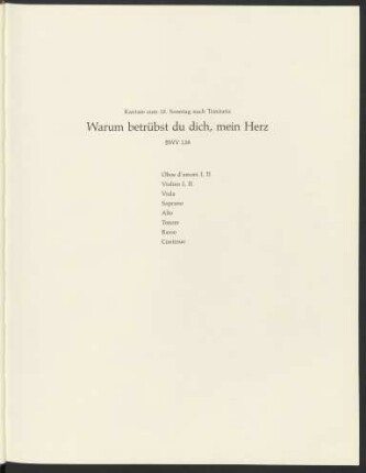 Kantate BWV 138