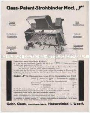 Claas-Patent-Strohbinder Mod. "F"
