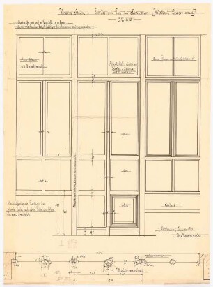 Vinzenz-Waisenhaus (mit Stallgebäude), Dortmund: Fenster und Tür im Parterre der Wäscherei Ansicht und Grundriss 1:10