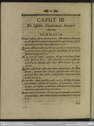 Caput III. De Effectu Stipulationis Interpretativae