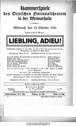 Liebling, Adieu!