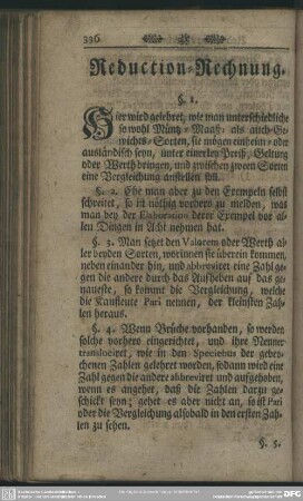 Reduction-Rechnung