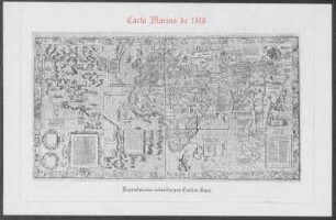Carta Marina Navigatoria Portvgallen Navigationes Atqve Tocivs Cogniti Orbis Terre Marisqve Formam Naturamque Sitvs Et Terminos Nostris Temporibvs Recognitos Et Ab Antiqvorvm Traditione Differente. Eciam Qvor. [um] Vetvsti Non Meminervnt Avtores, Hec Generaliter Indicat : Cvm Gratia Et Privilegio Imperiali Ad Qvatvor Annos ; [gewidmet:] Hvgonis De Hassardis