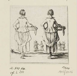 Bäuerin mit Brotkorb von hinten, aus: "Varie Figure"