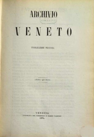 Archivio Veneto. 10. 1875