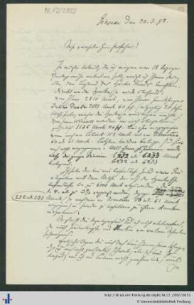 Brief vom 20.03.1898.