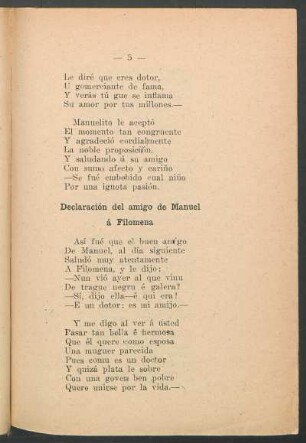 Declaración del amigo de Manuel á Filomena