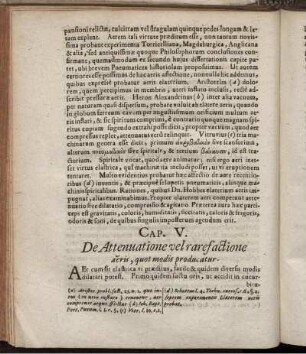 Cap. V. De Attenuatione vel rarefactione aeris, quot modis producatur.