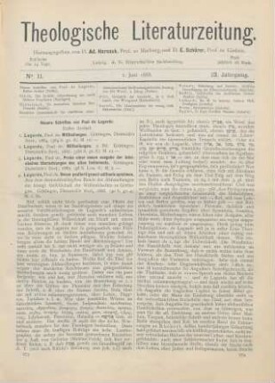 273-276 [Rezension] Lagarde, Paul de, Mittheilungen. 2. Bd