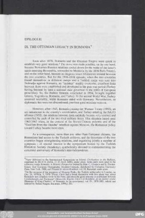 IX. The Ottoman Legacy In Romania