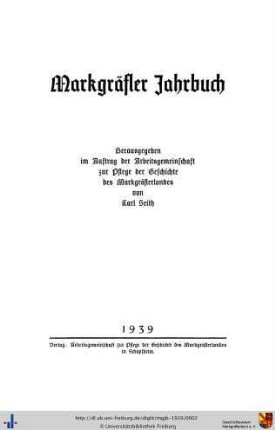 1: Markgräfler Jahrbuch
