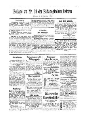 Anzeigen : Beilage zu Nr. 39 der Pädagogischen Reform