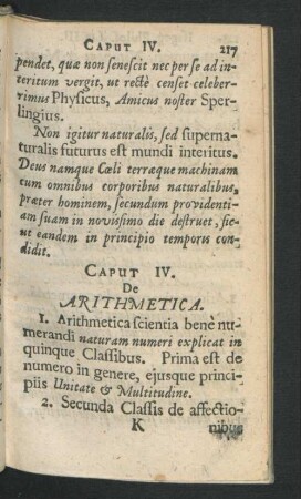 Caput IV. De Arithmetica.