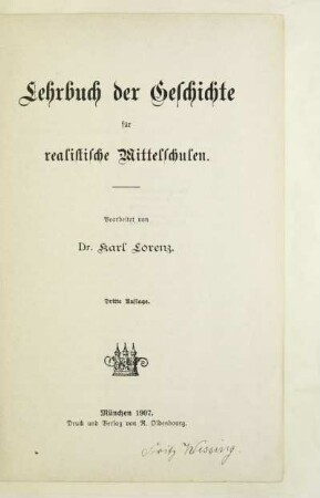 Lehrbuch der Geschichte für realistische Mittelschulen