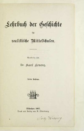 Lehrbuch der Geschichte für realistische Mittelschulen