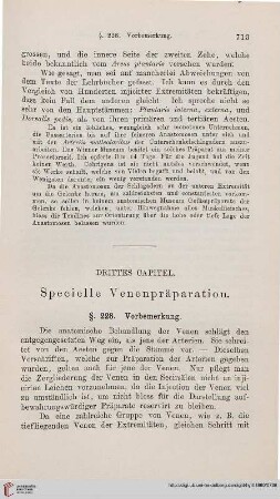 Drittes Capitel: Specielle Venenpräparation