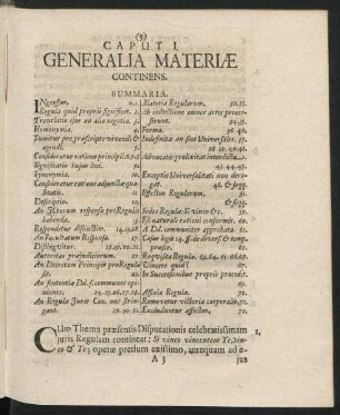 Caput I. Generalia Materiae Continens.