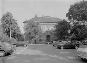 Webschule : Glauchau, Schulplatz 2, Webschule, Eingangsfront