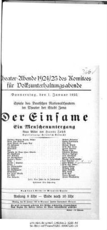 Der Einsame Ein Menschenuntergang
