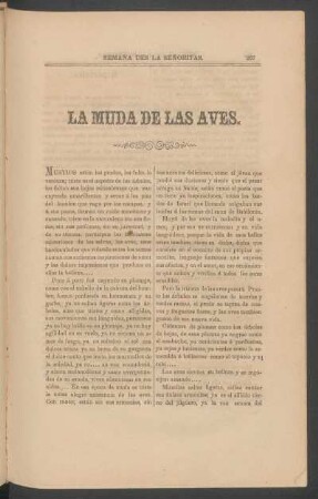 La muda de los aves.