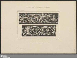 Moitié d'une frise de plafond en grisaille, raacord