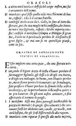 Oracoli Di Antonio Oivs Vescovo Di Salamanca.