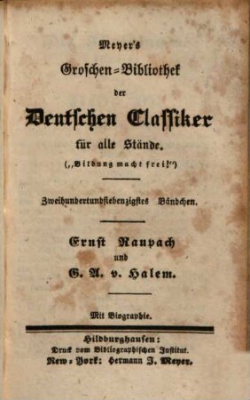 Ernst Raupach und G. A. v. Halem