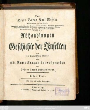Theil 1: Mit sieben und dreyßig Kupfertafeln