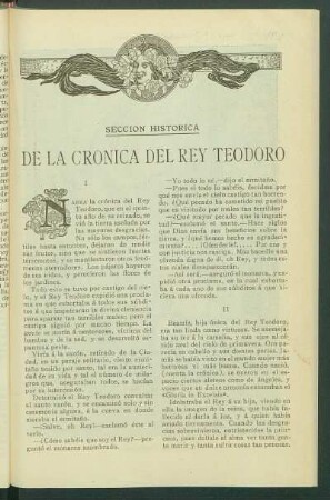 Sección histórica : De la Crónica del Rey Teodoro