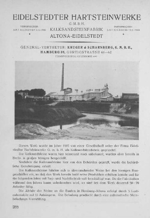 Eidelstedter Hartsteinwerke G.m.b.H. Kalksandsteinfabrik Altona-Eidelstedt