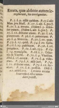 Errata, quae absente autore irrepserunt, ita corrigantur