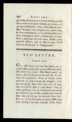 XCVe Lettre. Vendredi matin.