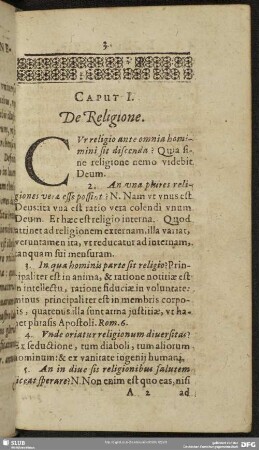 Caput I. De Religione