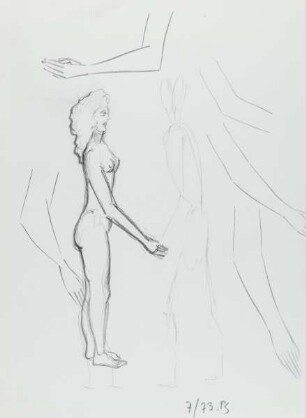 Stehender weiblicher Akt (Studie)